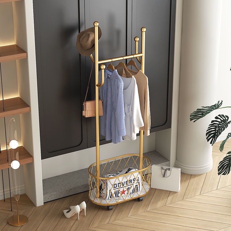 Giá treo quần áo phong cách Bắc âu kèm giỏ đựng đồ 2