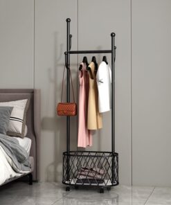 Giá treo quần áo phong cách Bắc âu kèm giỏ đựng đồ 10